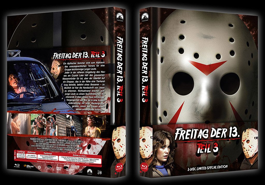 Freitag Der 13 Teil 3 Limited Mediabook Edition Blu Ray 2 Dvd Neu Ebay